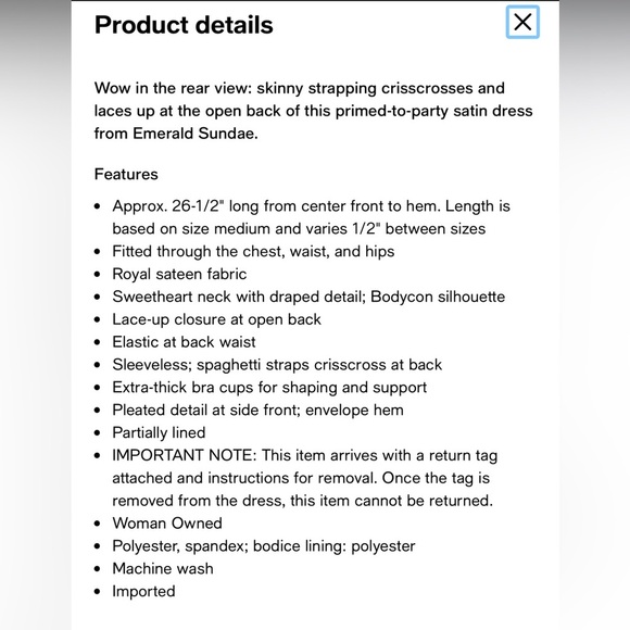 Emerald Sundae Satin Mini Dress in Blue (Macys) - Picture 6 of 12